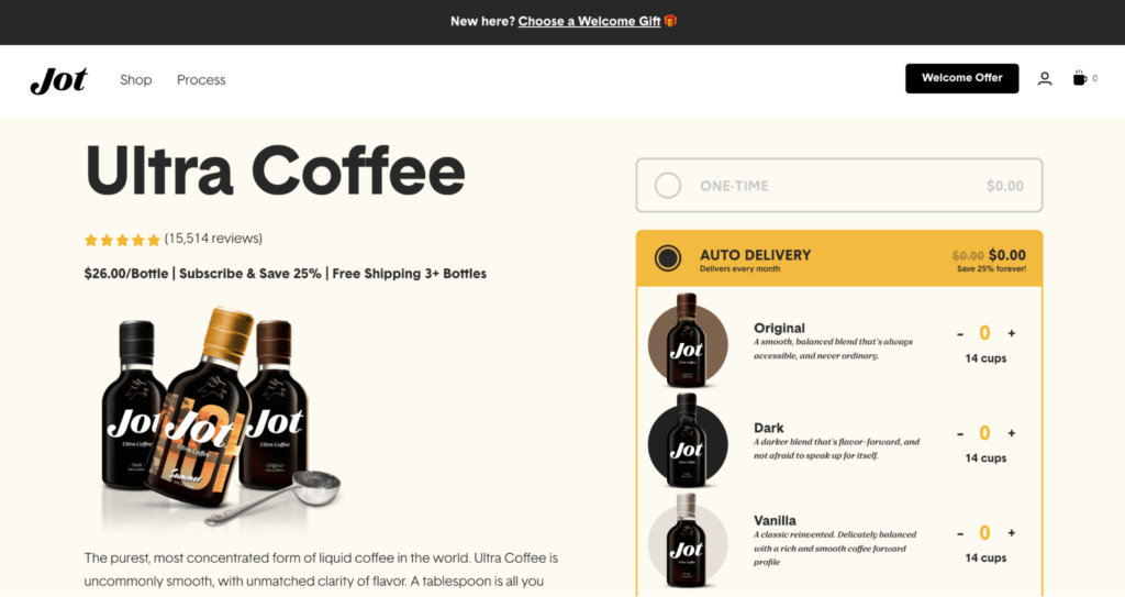Jot Coffee Ecommerce Website Design 1 ecommerce website design