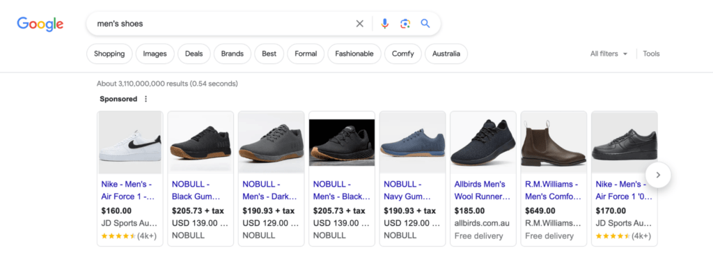 google search shopping ads nike shoes google shopping