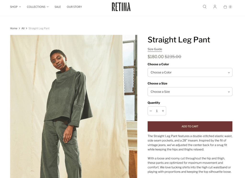 retina shopify clothing theme shopify fashion themes