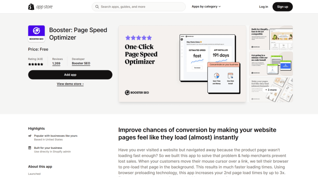 booster page speed shopify seo apps