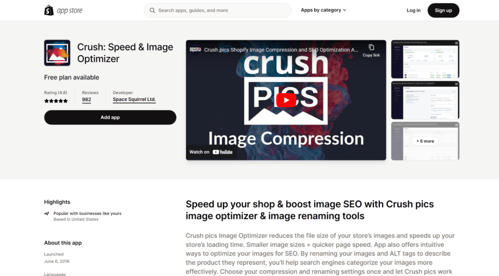 crush speed and image shopify seo apps