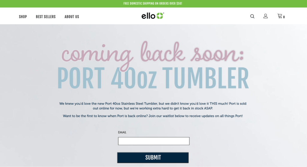 ello coming soon page example