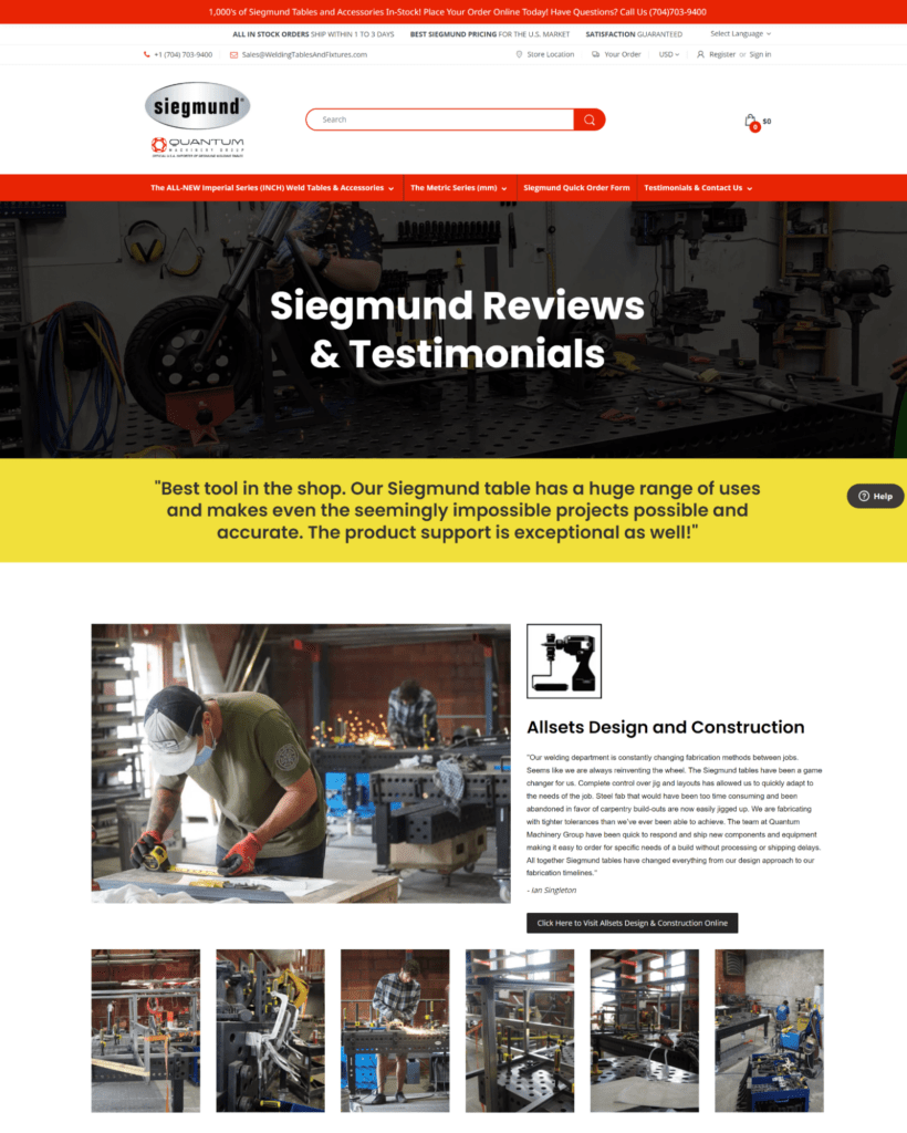 seigmund reviews ecommerce testimonial pages