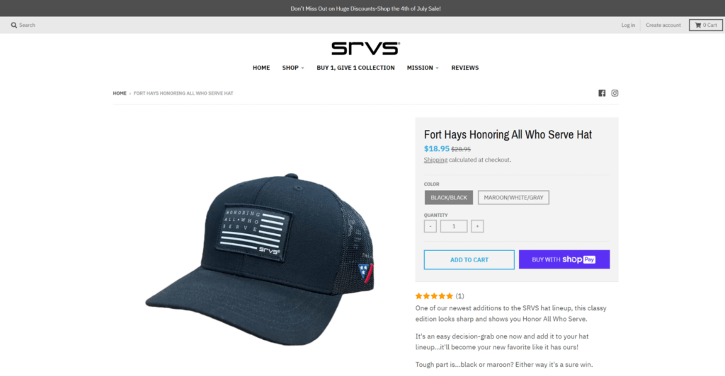 srvs product page ecommerce testimonial pages