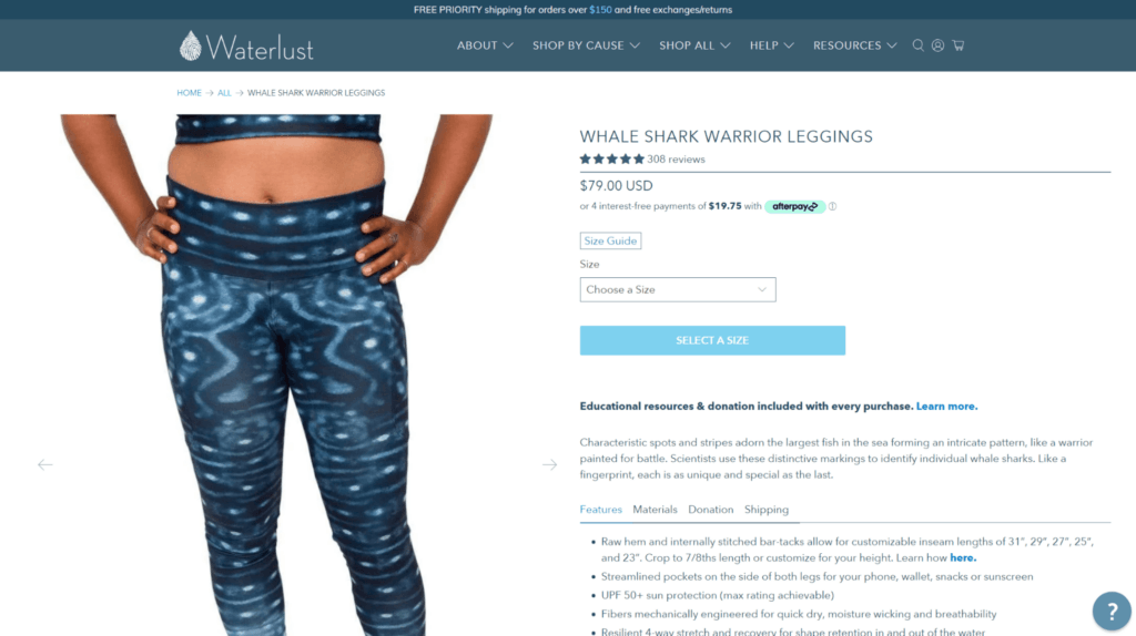 waterlust product page ecommerce testimonial pages