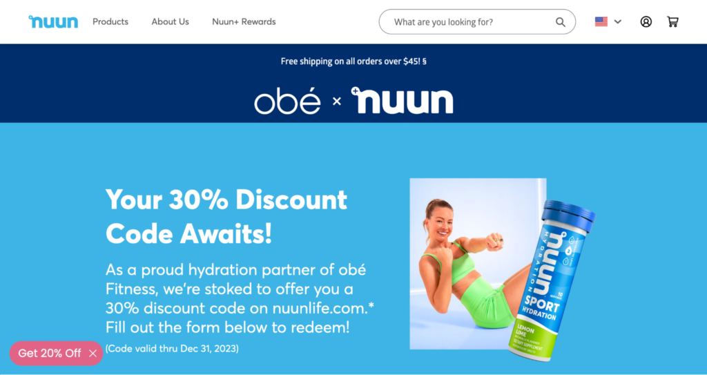 Nuun Ecommerce Landing Page 1 ecommerce landing pages