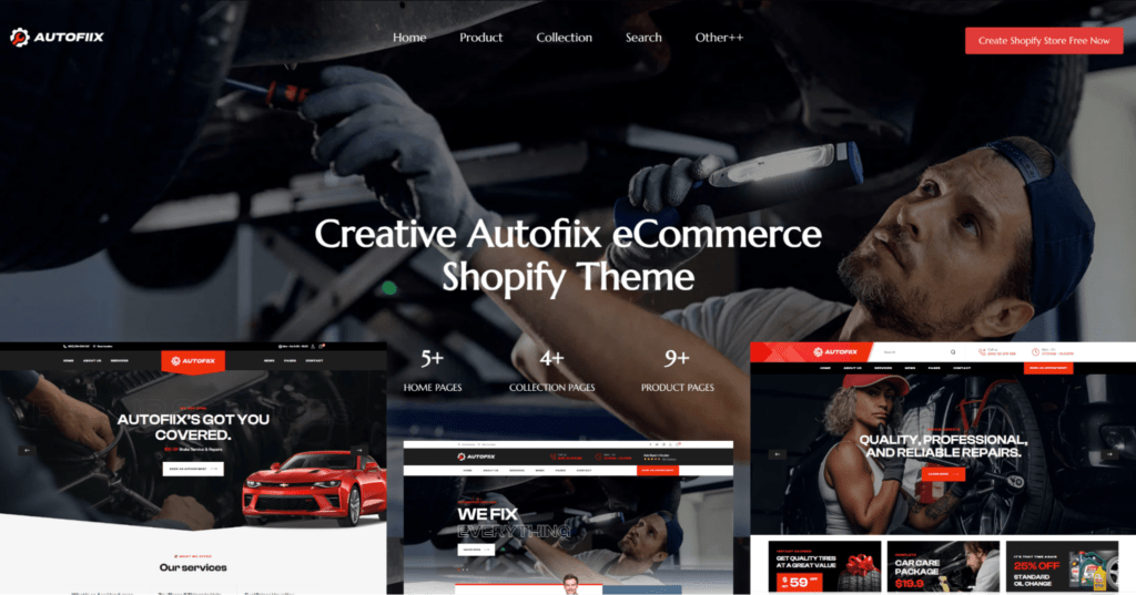 autofiix theme sell services on shopify