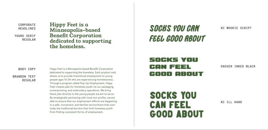 hippy feet typography shopify store design