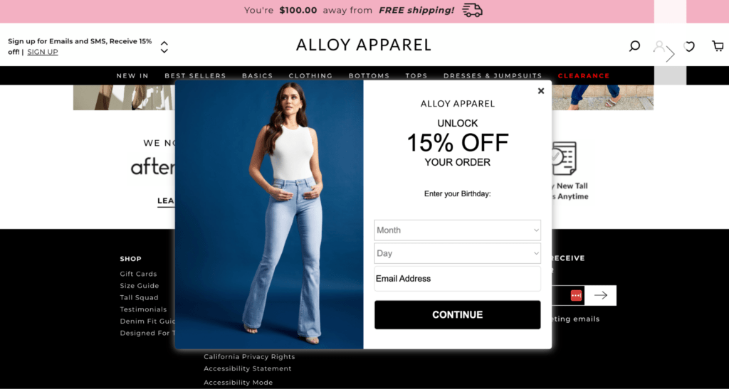 ALLOY APPAREL Shopify Clothing Store