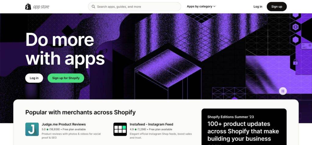 shopify app store shopify store design
