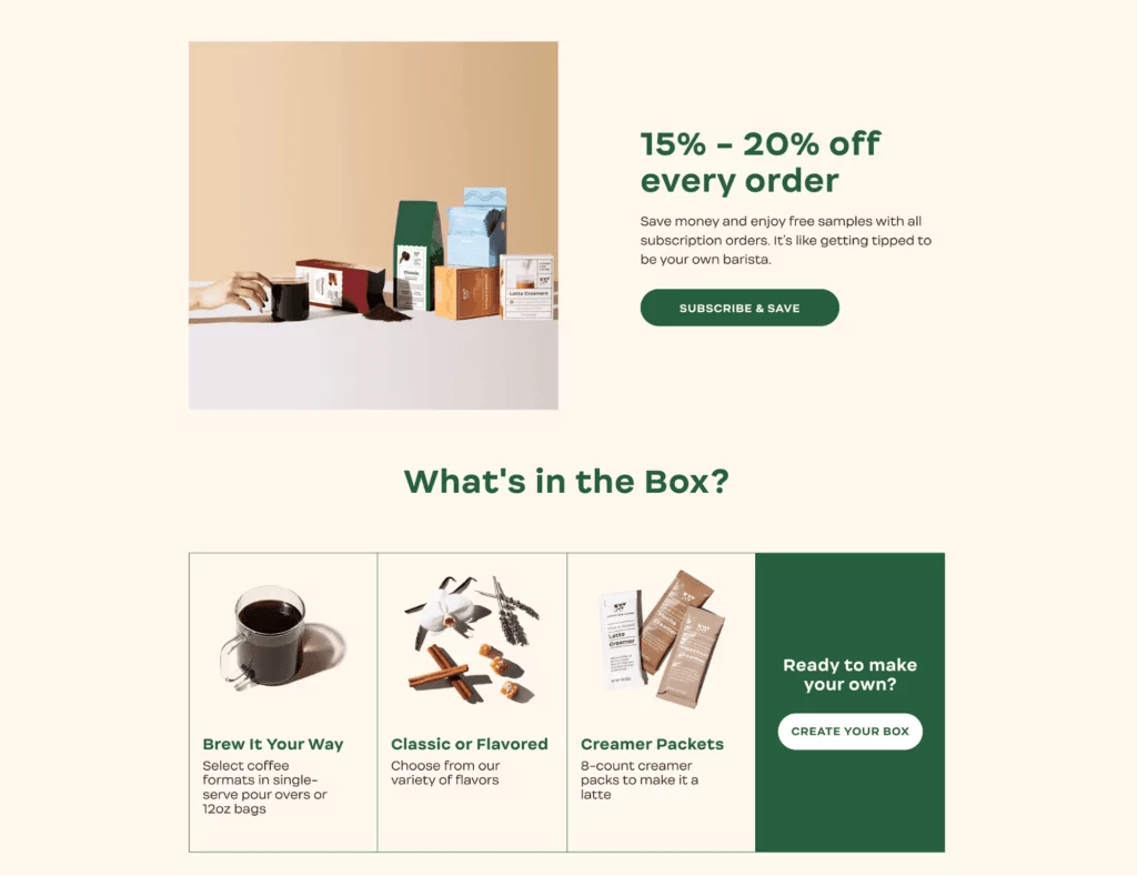 copper cow details Shopify landing page examples