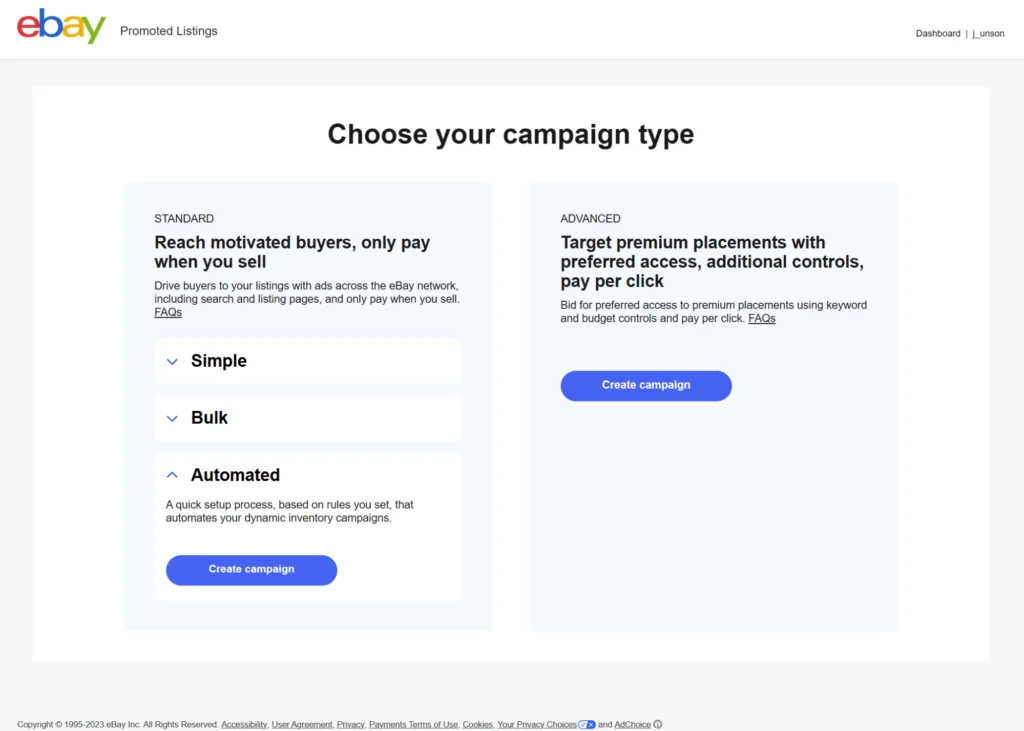 ebay ad campaign shopify vs ebay