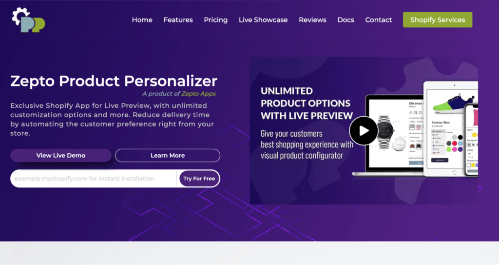 Zepto Product Personalizer screenshot