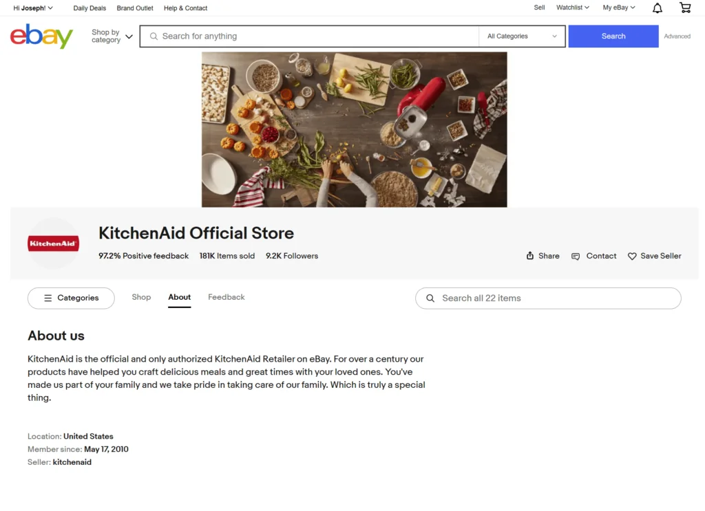 kitchenaid ebay store shopify vs ebay