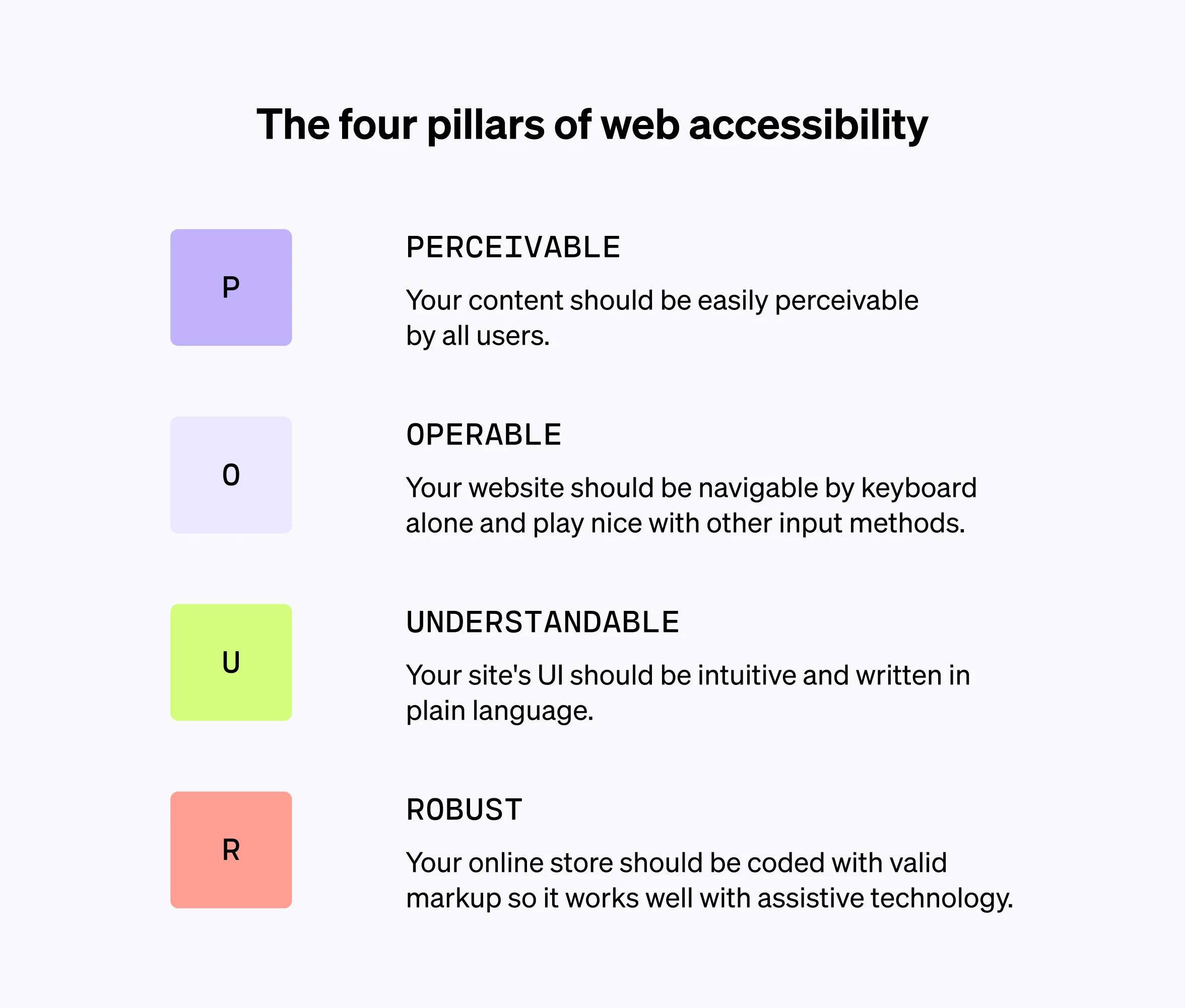 shogun four pillars of website accessibility ecommerce website accessibility