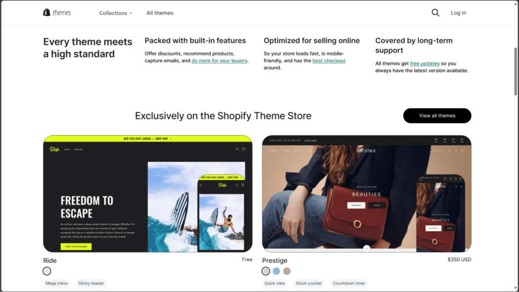 shopify themes 1 wix vs shopify