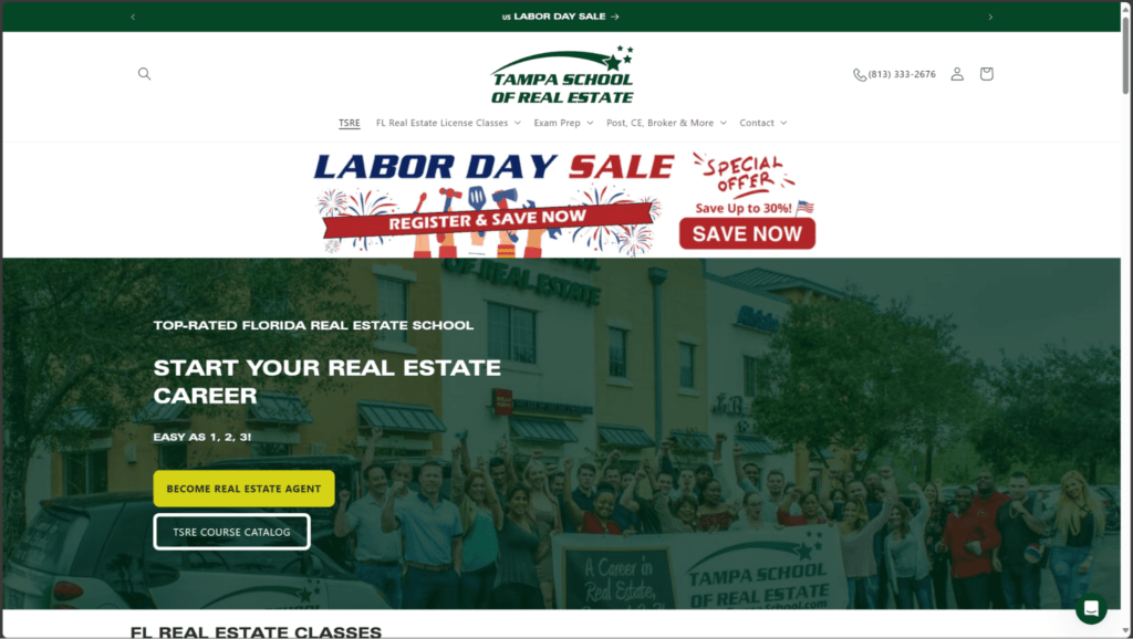 tampa real estate store shopify focal theme