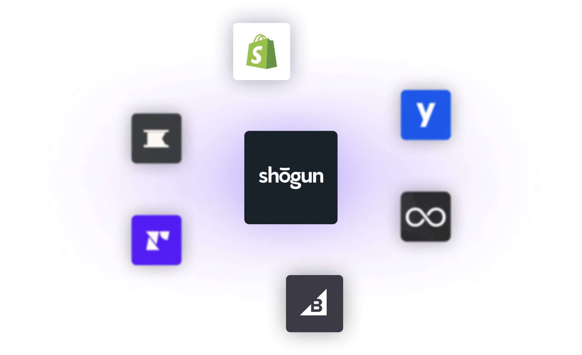 Logos of Shogun's integration partners