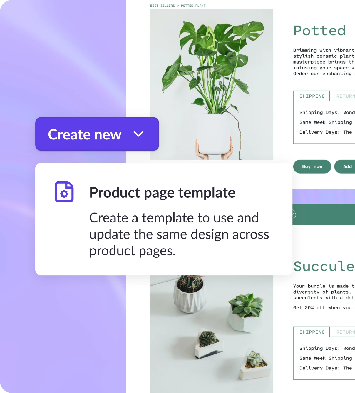 Creating a product page template in Shogun