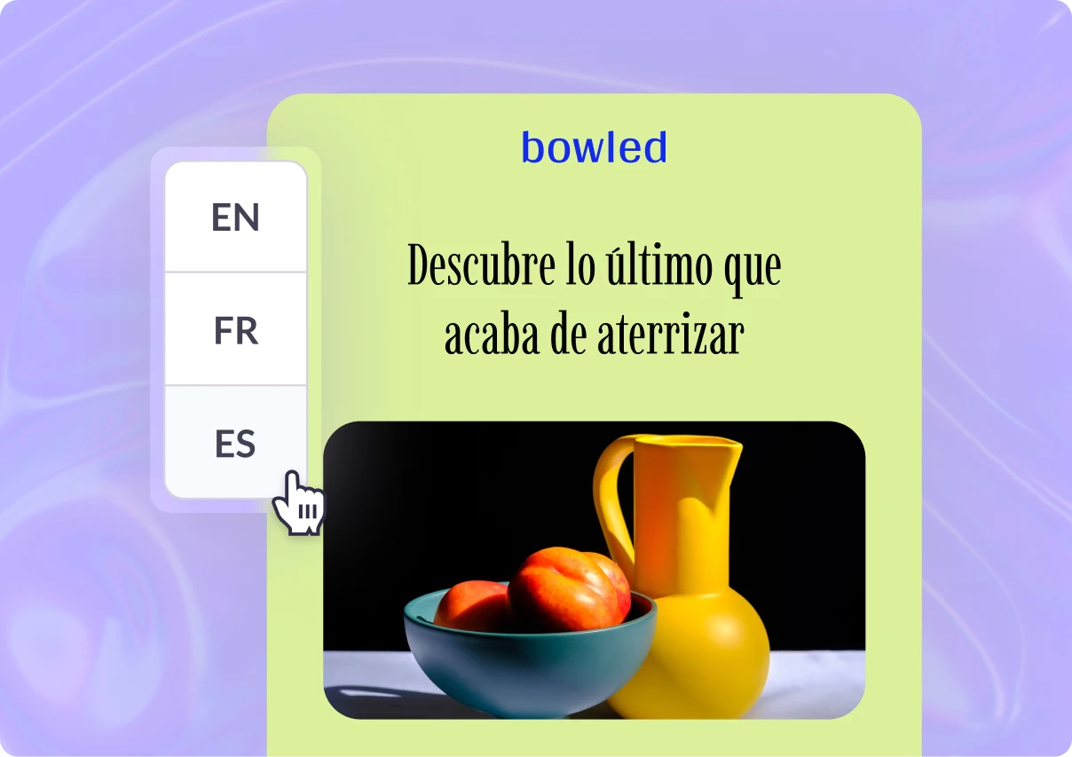 Example of an ecommerce website being translated to Spanish