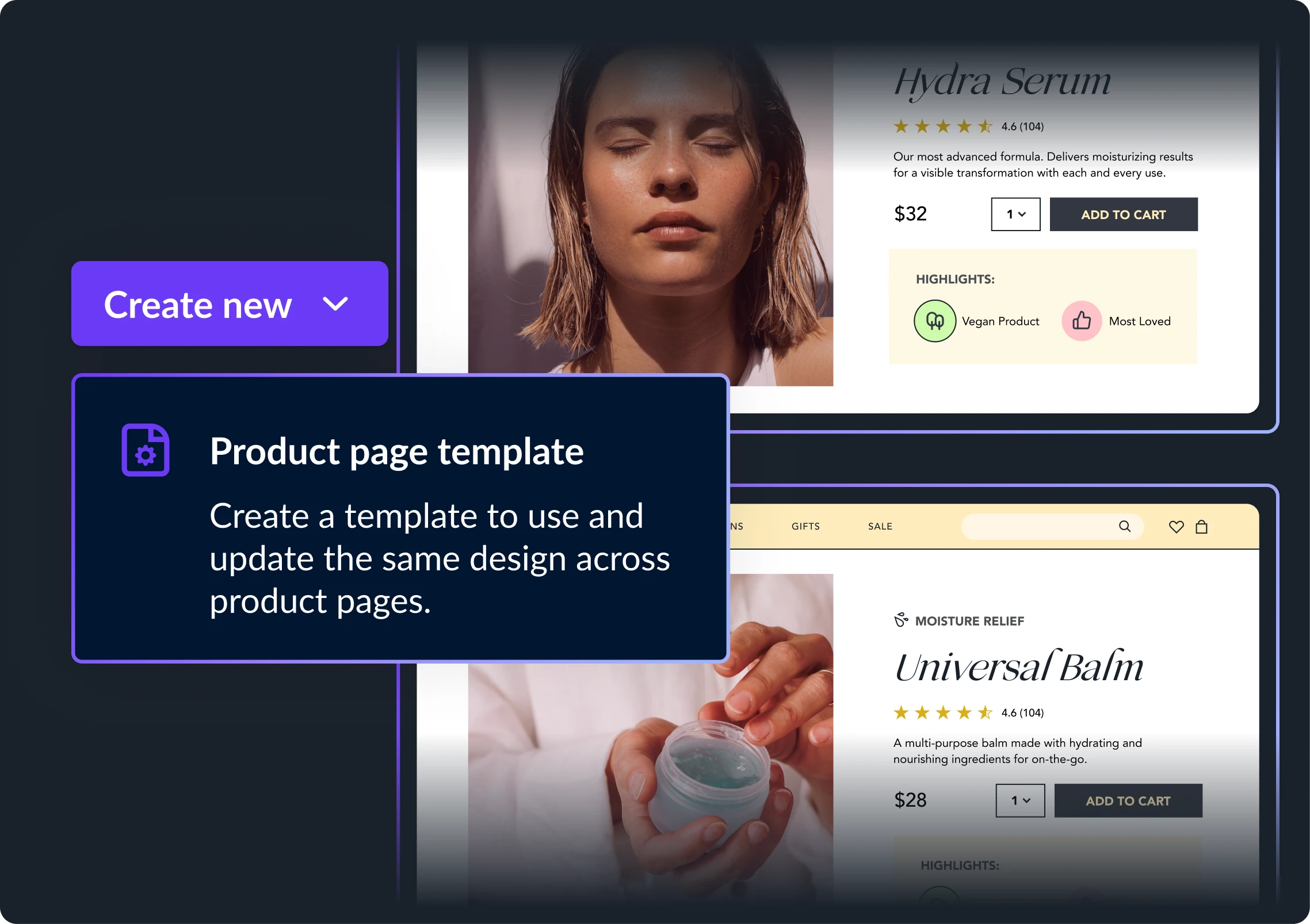 Creating new product page template in Shogun