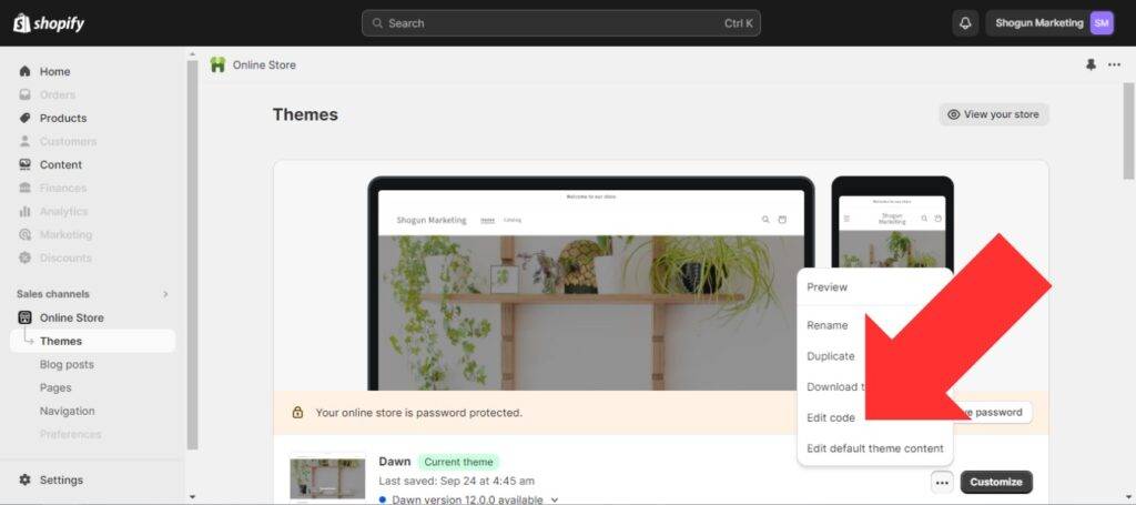 Editing code in your Shopify theme files for snippets