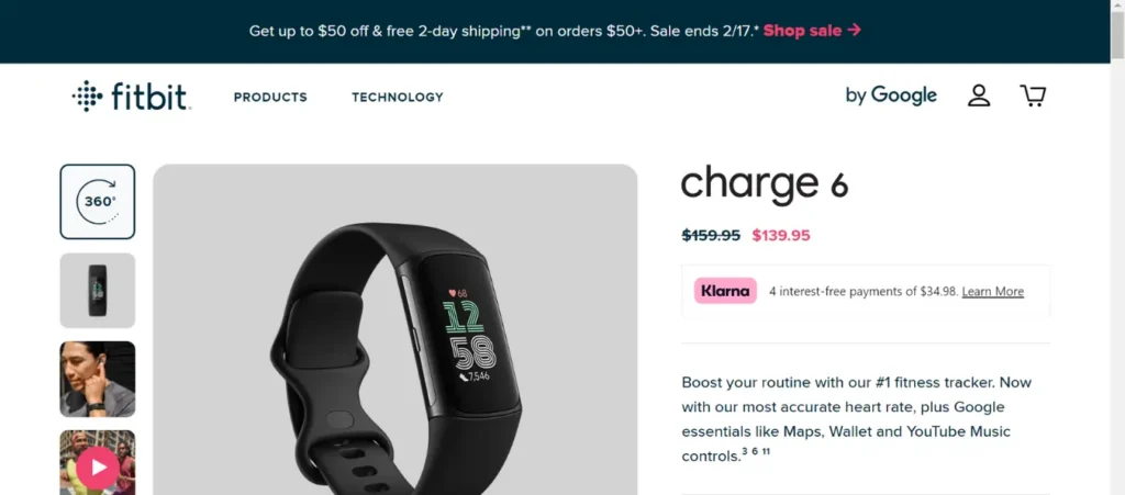 fitbit Charge 6 product page