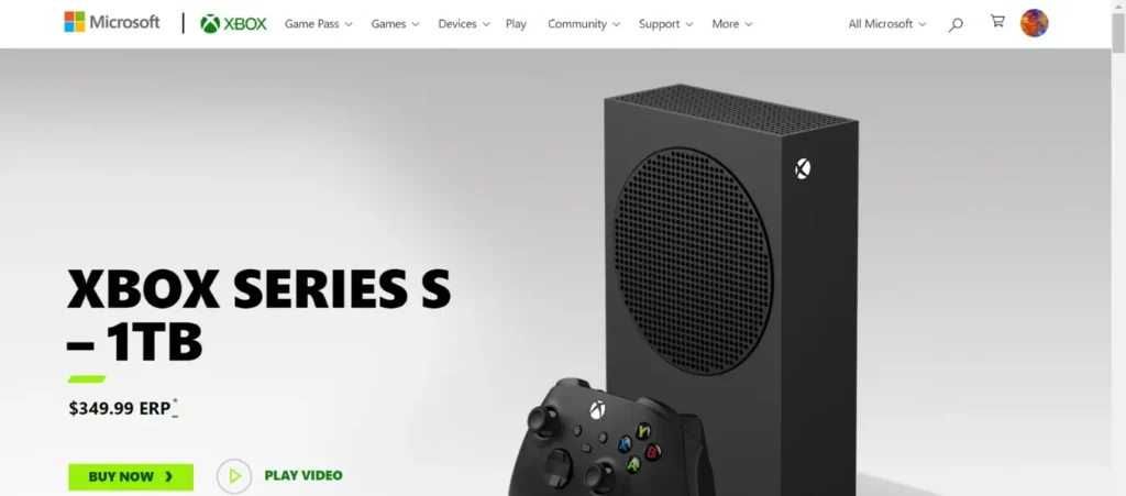 Xbox Series S product page