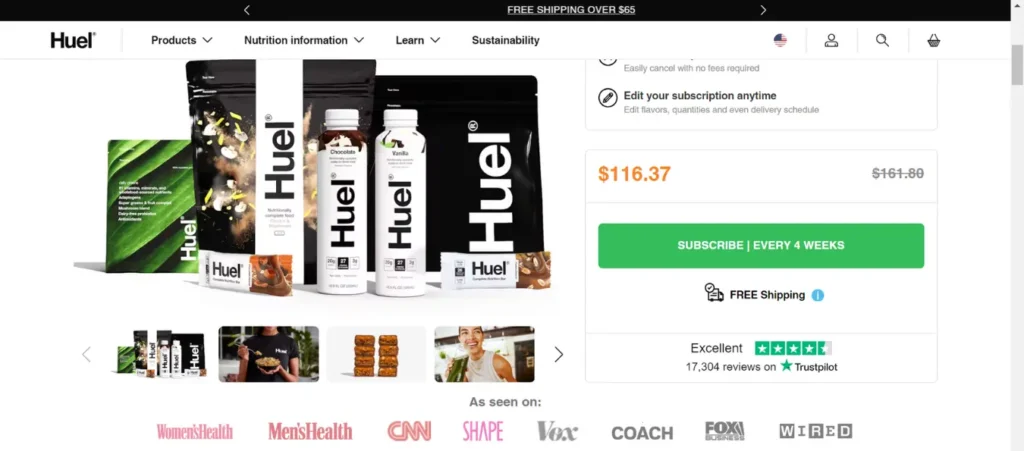 Huel product page